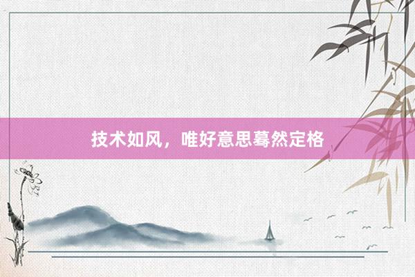 技术如风，唯好意思蓦然定格